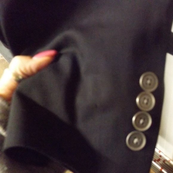 MENS, BIG AND TALL, SIZE 40, CALVIN KLEIN, BLACK SUIT JACKET, WOOL - Picture 3 of 4